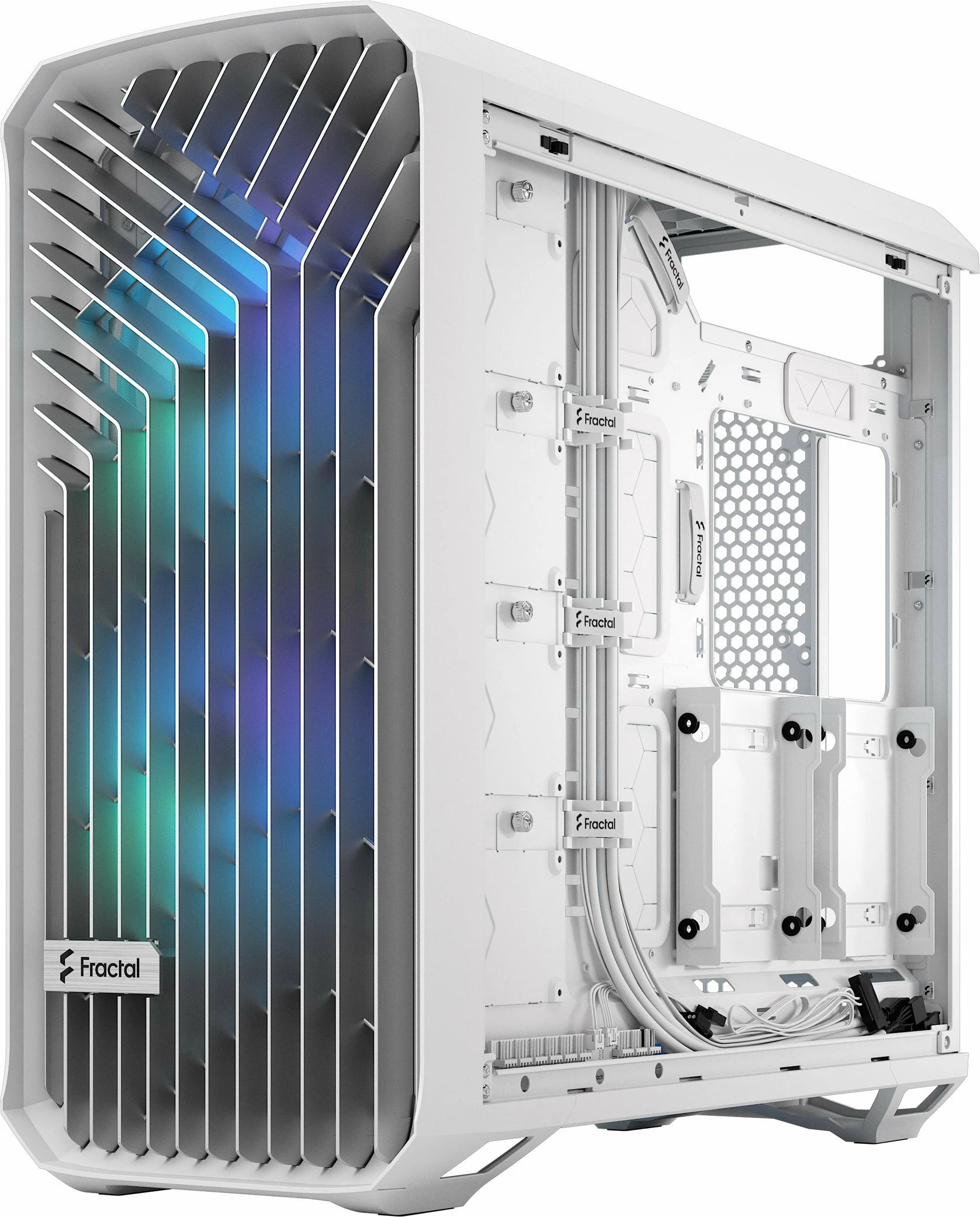 Kasë Fractal Design Torrent RGB TG Clear Tint (FD-C-TOR1A-07) Full Tower ATX/eATX, 5 ventilatorë, USB-C, e bardhë