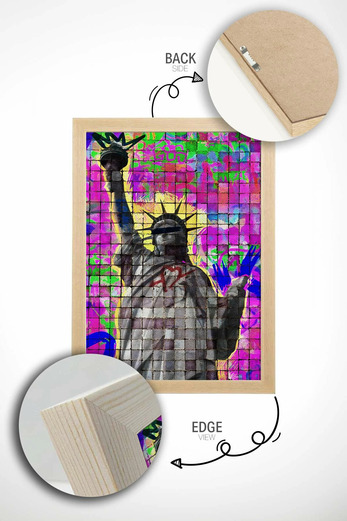 Pikturë dekorative me kornizë, Wallity Popmosaic6, shumëngjyrëshe, 33x48cm