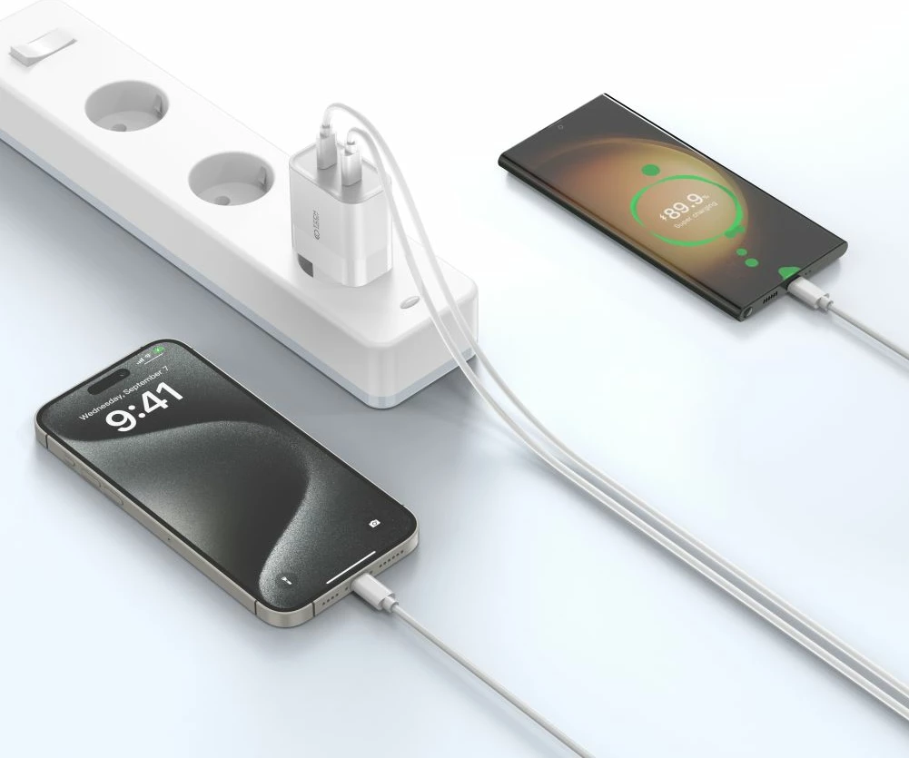 Karikues rrjeti Tech-Protect C20W, 2x USB-C PD 20W, i zi