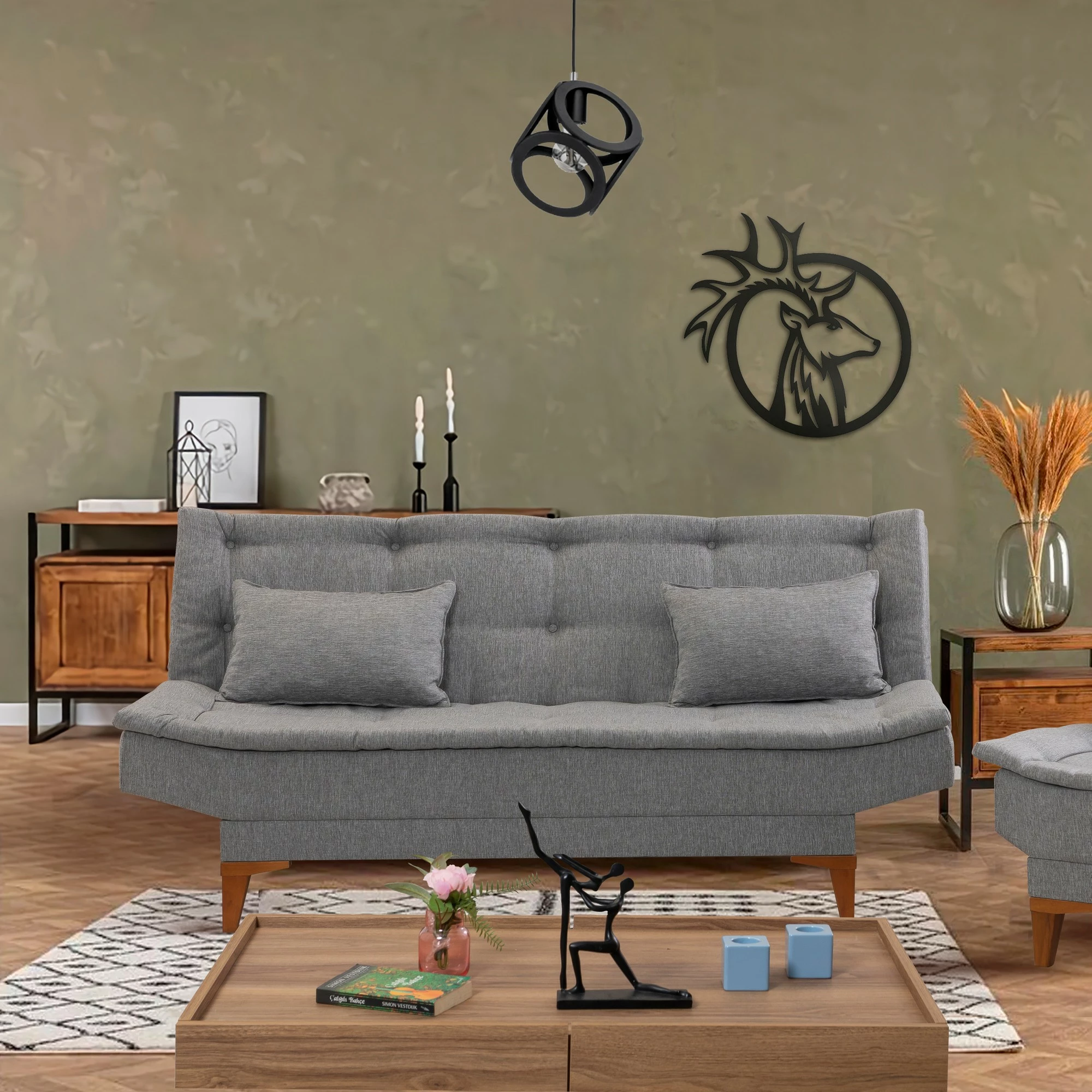 Sofabed 3-vendësh, Atelier del Sofa, Santo, ngjyrë gri