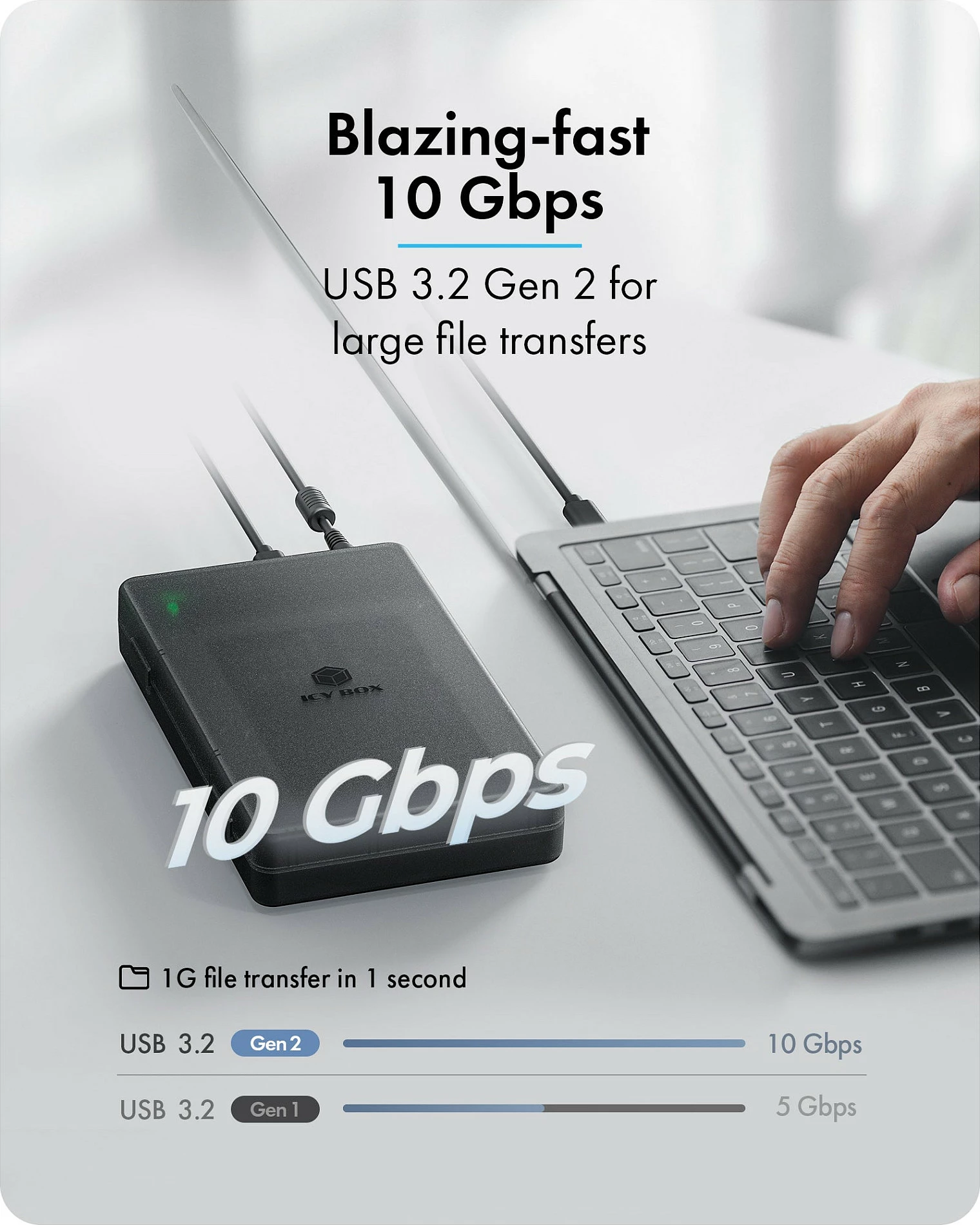 Docking/Klon stacion ICY BOX, për M.2 NVMe dhe 2.5/3.5" SATA SSD/HDD, i zi