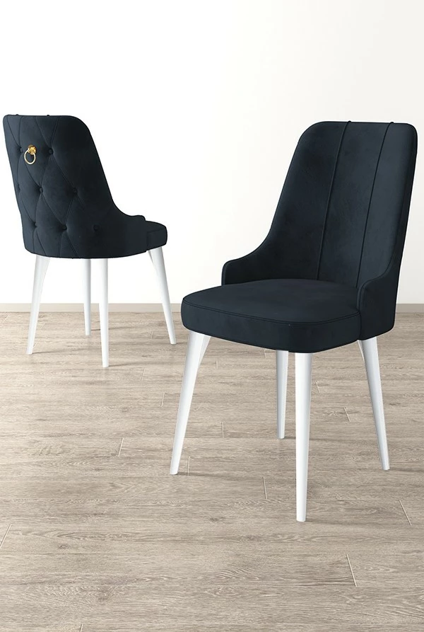 Set karrigesh (4 copë) Hanah Home, Newa, antracit dhe e bardhë