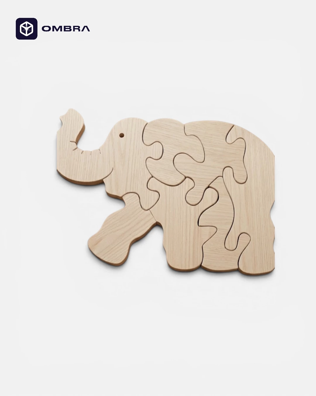 Puzzle 3D / Elefant i bardhe
