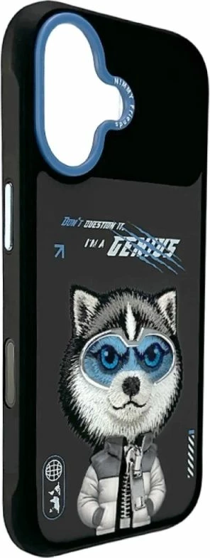Kapak telefoni Nimmy Cool&Cute 2.0 Wolf për iPhone 17, i zi