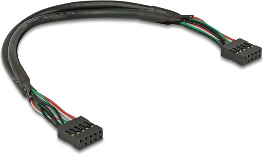 Kabllo DeLOCK USB 2.0 10-pin header femër-femër, 25 cm, 2.54 mm, e zezë