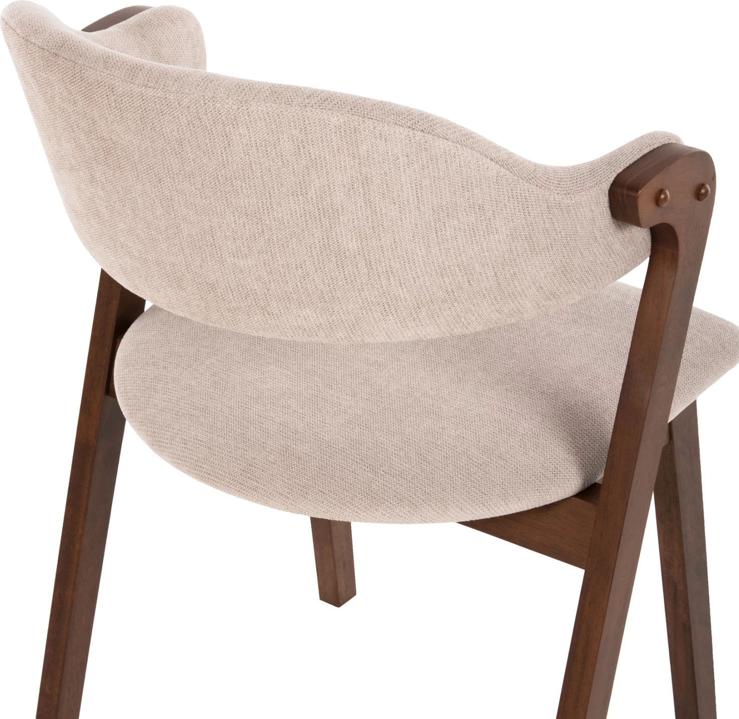 Karrige për ngrënie RIDER FH9734.02 dru gome ngjyrë arre-stof ecru 59x59x83Hcm., set prej 2 copë