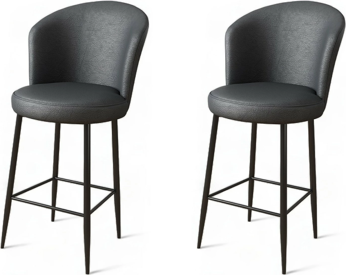 Set karrigesh për bar (2 copë), Hanah Home, Uras, antracit, e zezë