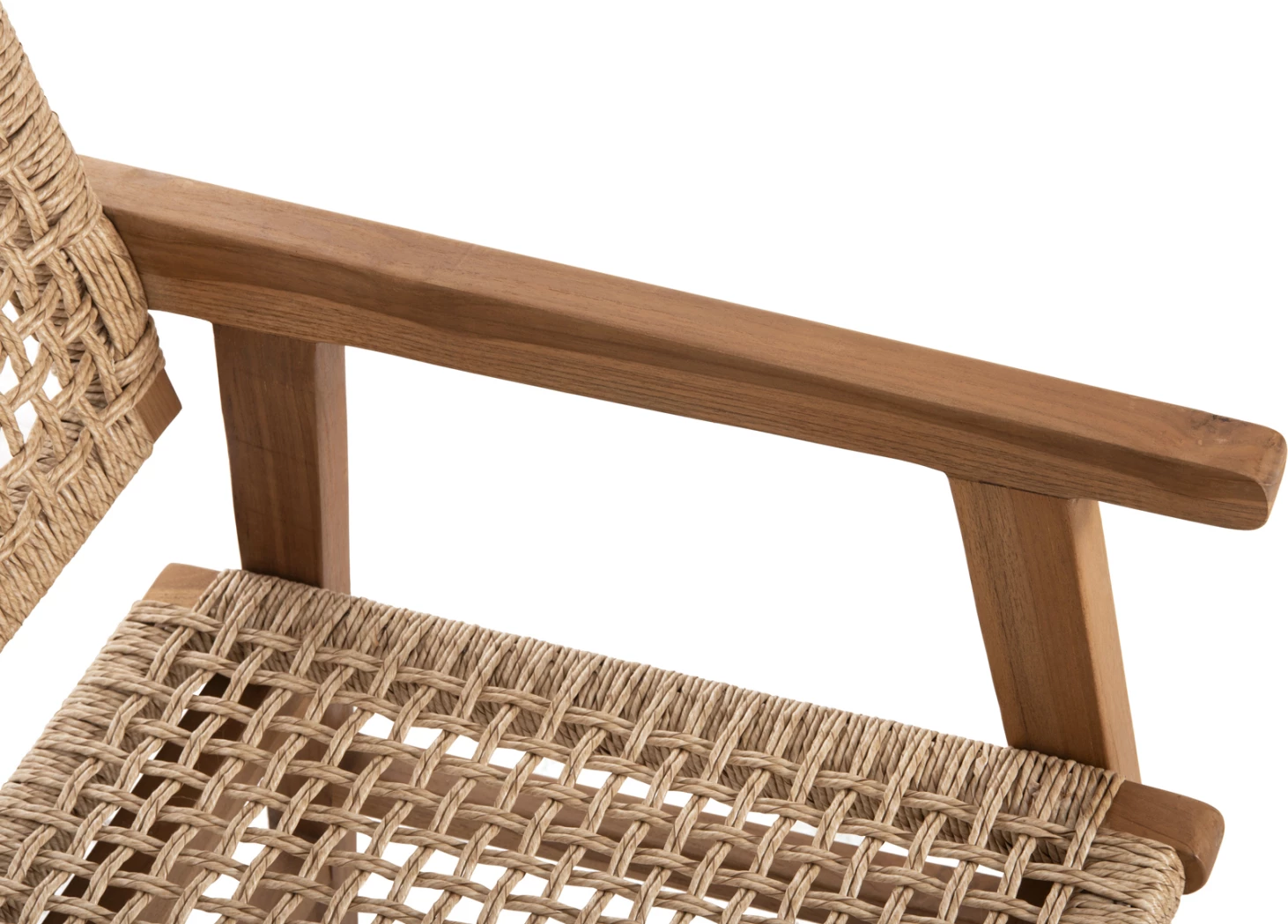 Karrige për ngrënie, BJORN FH9403.21, dru tik i fortë, litar, 56x56x83H cm