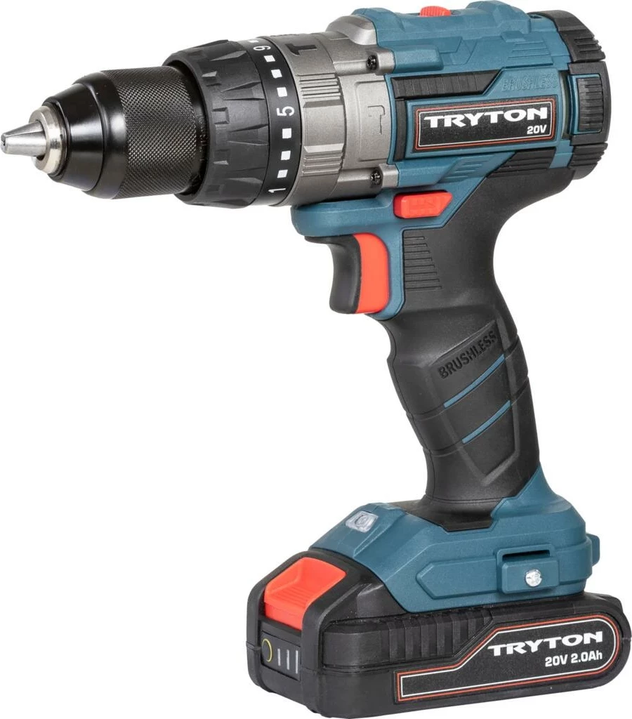Vidalues/Trapan me bateri TRYTON TBLV202 20V 50Nm Brushless, 2x2Ah, me karikues dhe valixhe