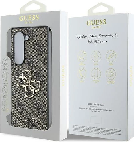 Mbështjellës Guess Leather 4G Metal Logo për Samsung Galaxy Z Fold 6, Kafe