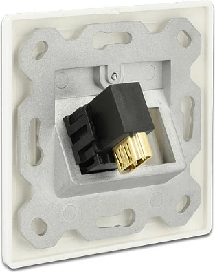 Adapter Keystone DeLOCK HDMI në HDMI, 90°, kontakte të arta, i zi