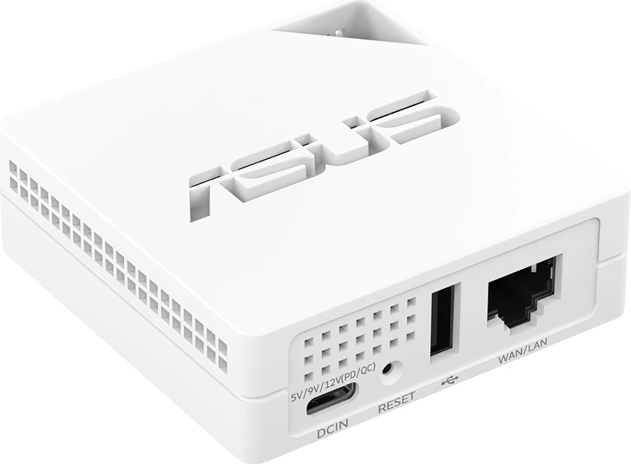 Router udhëtimi ASUS RT-AX50 Go WiFi 6 dual-band, 1x LAN/WAN, USB-A, VPN, i bardhë