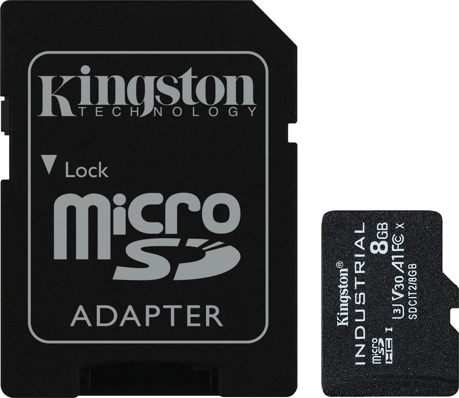 MicroSDHC kartelë Kingston Industrial 8GB, Class 10, UHS-I, U3, V30, e zezë