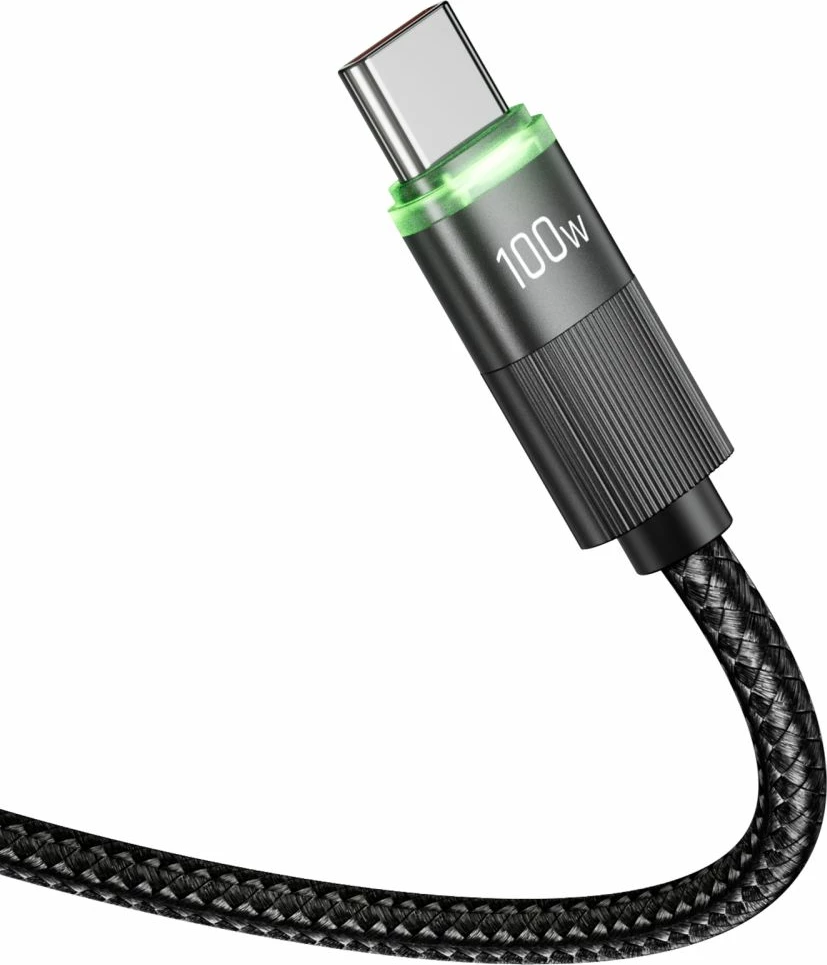 Kabllo USB-C Tech-Protect UB20T Ultraboost, 180cm, 100W, e zezë