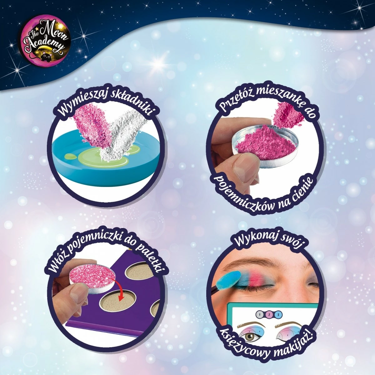 Set kozmetikash për fëmijë The Moon Academy Moonlit Eyeshadow, shumëngjyrësh