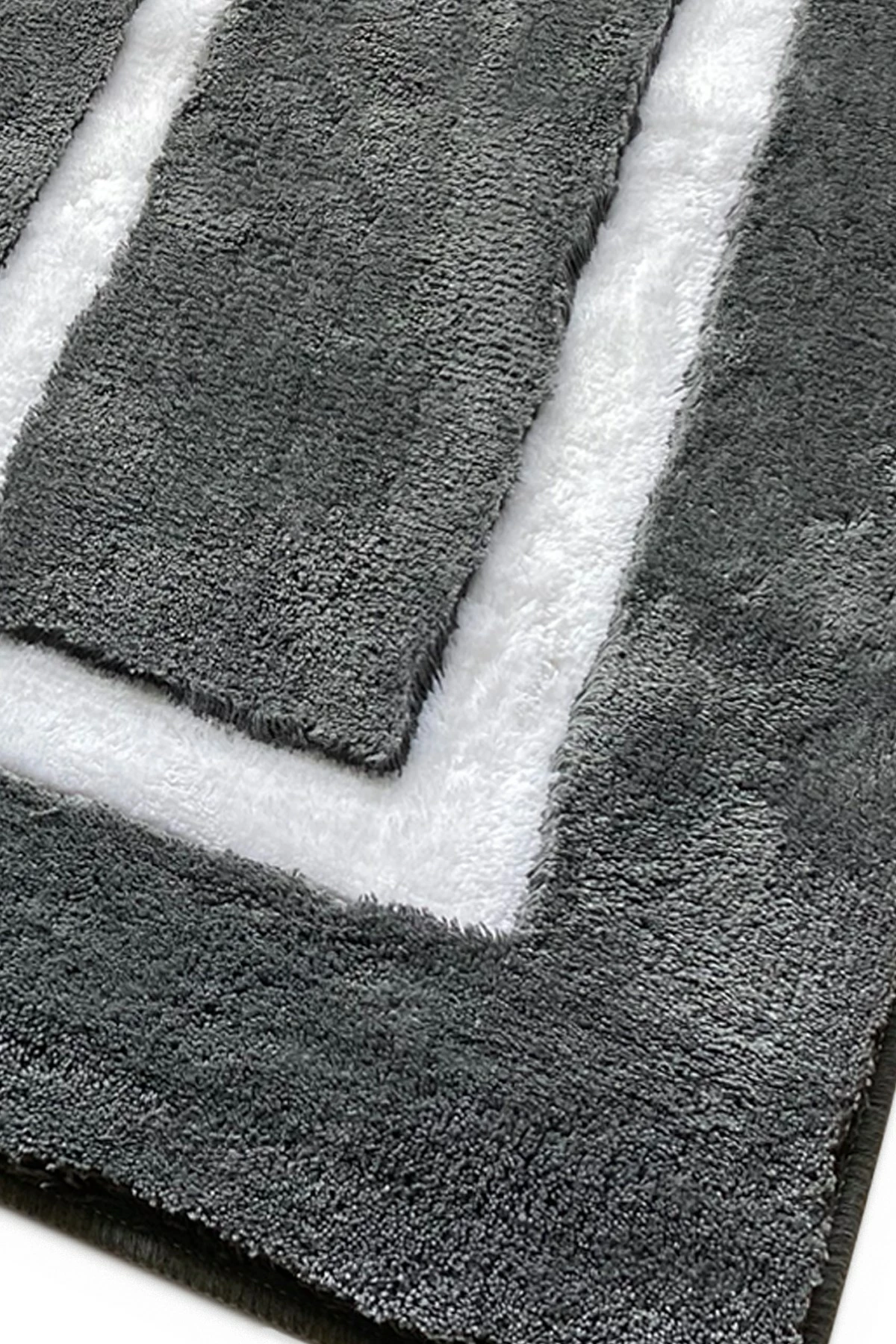 Set tapetash akrilike për banjo, 2 copë, ngjyrë antracit, Quadrato Frame