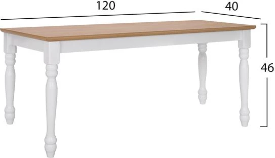 Stol për tavolinë ngrënieje, sedilje natyrale, kornizë e bardhë, FH8281, 120x40x46 cm