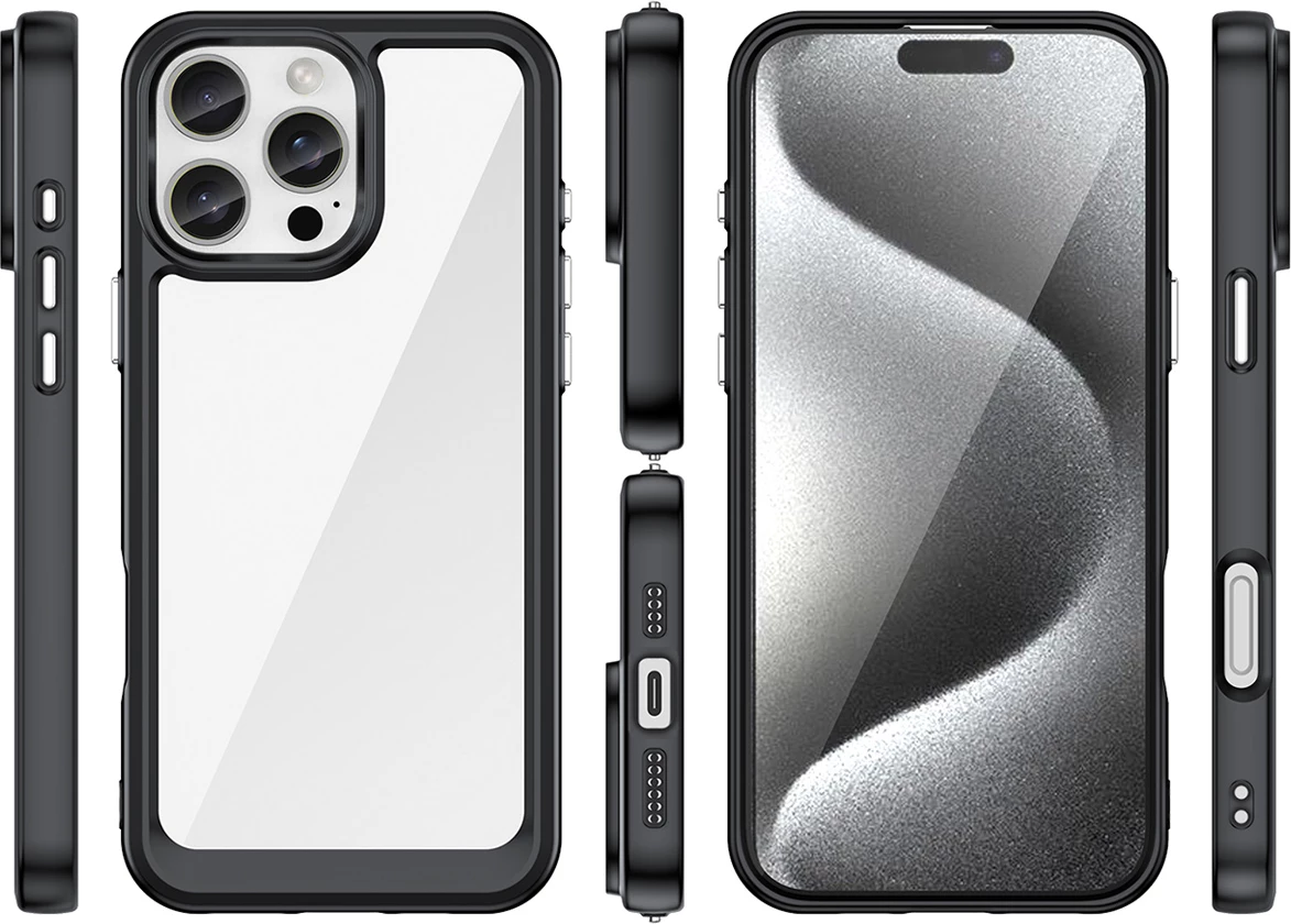 Mbështjellës Hurtel Outer Space Case për iPhone 16 Pro Max, i zi