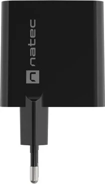 Karikues Natec Ribera GaN 45W me USB-A dhe USB-C në ngjyrë të zezë