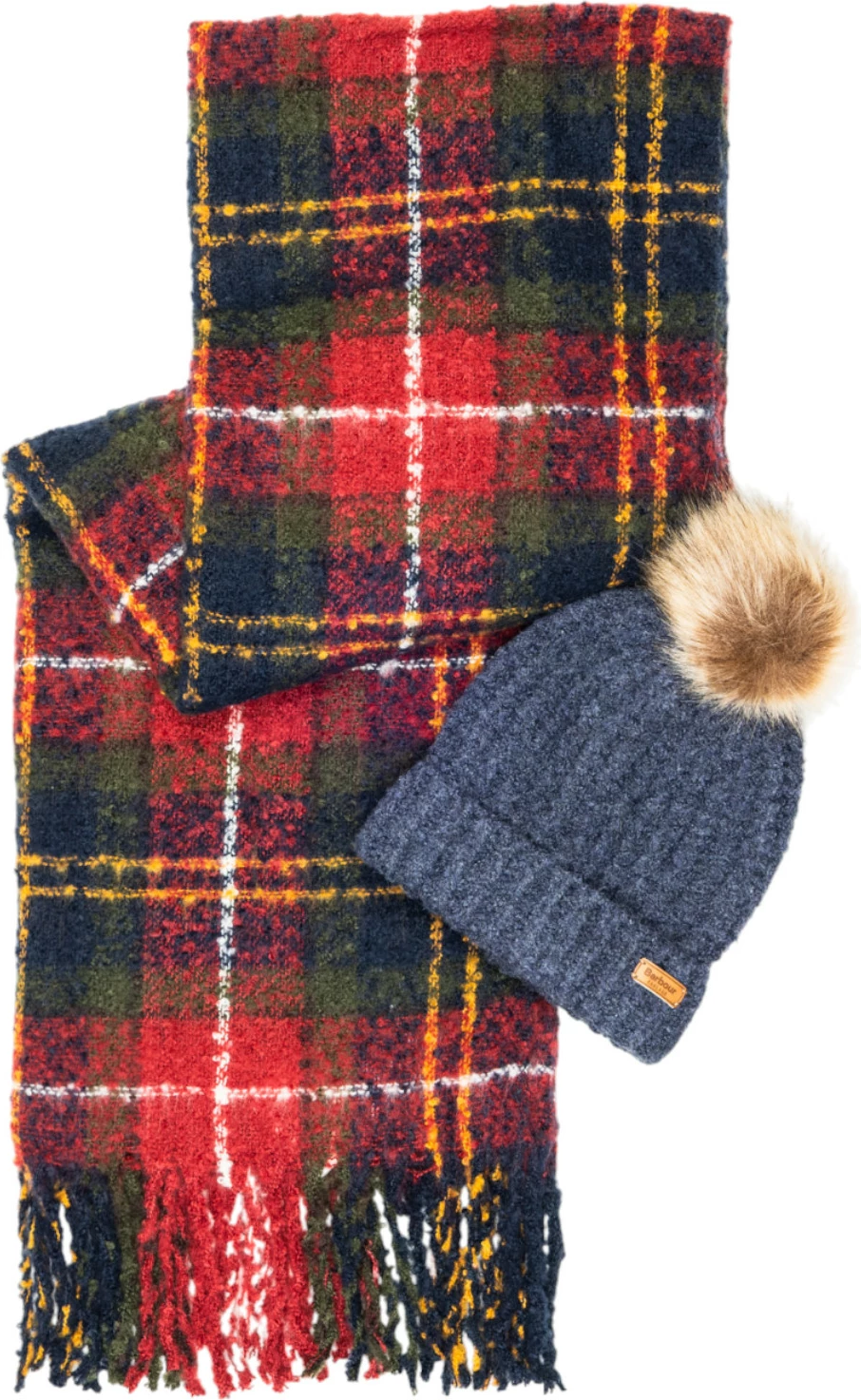 Set kapelë beanie dhe shall për femra Barbour SALTBURN LGS0077, bordeaux