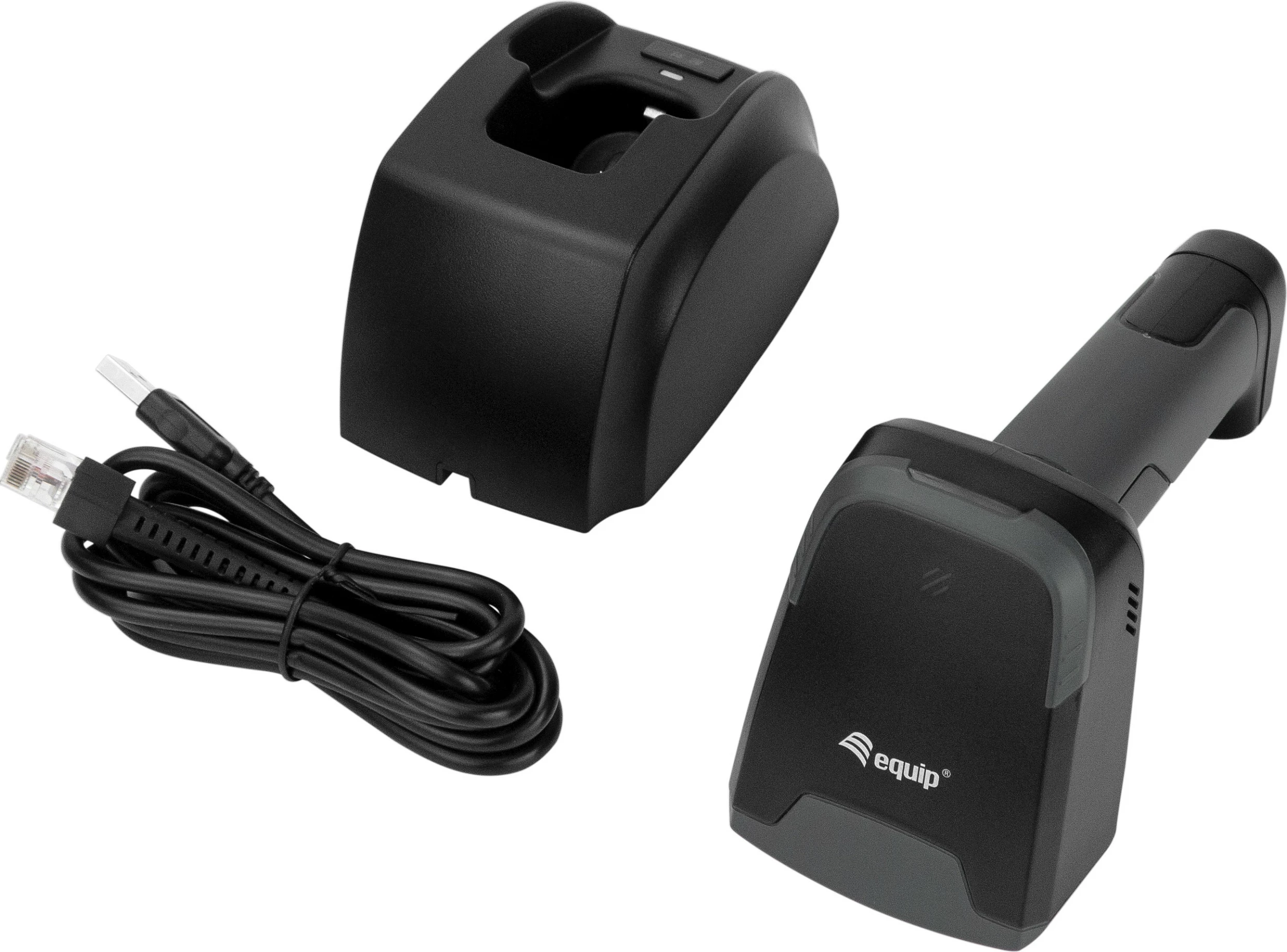 Skaner barkodi EQUIP 2D, wireless Bluetooth + 2.4GHz, IP54, me stendë, zi/hirtë