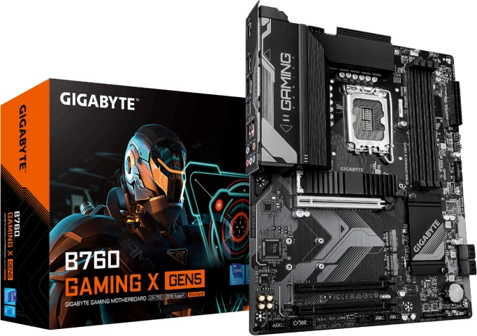 Pllakë amë GIGABYTE B760 GAMING X GEN5, LGA1700, ATX, DDR5, e zezë/gri