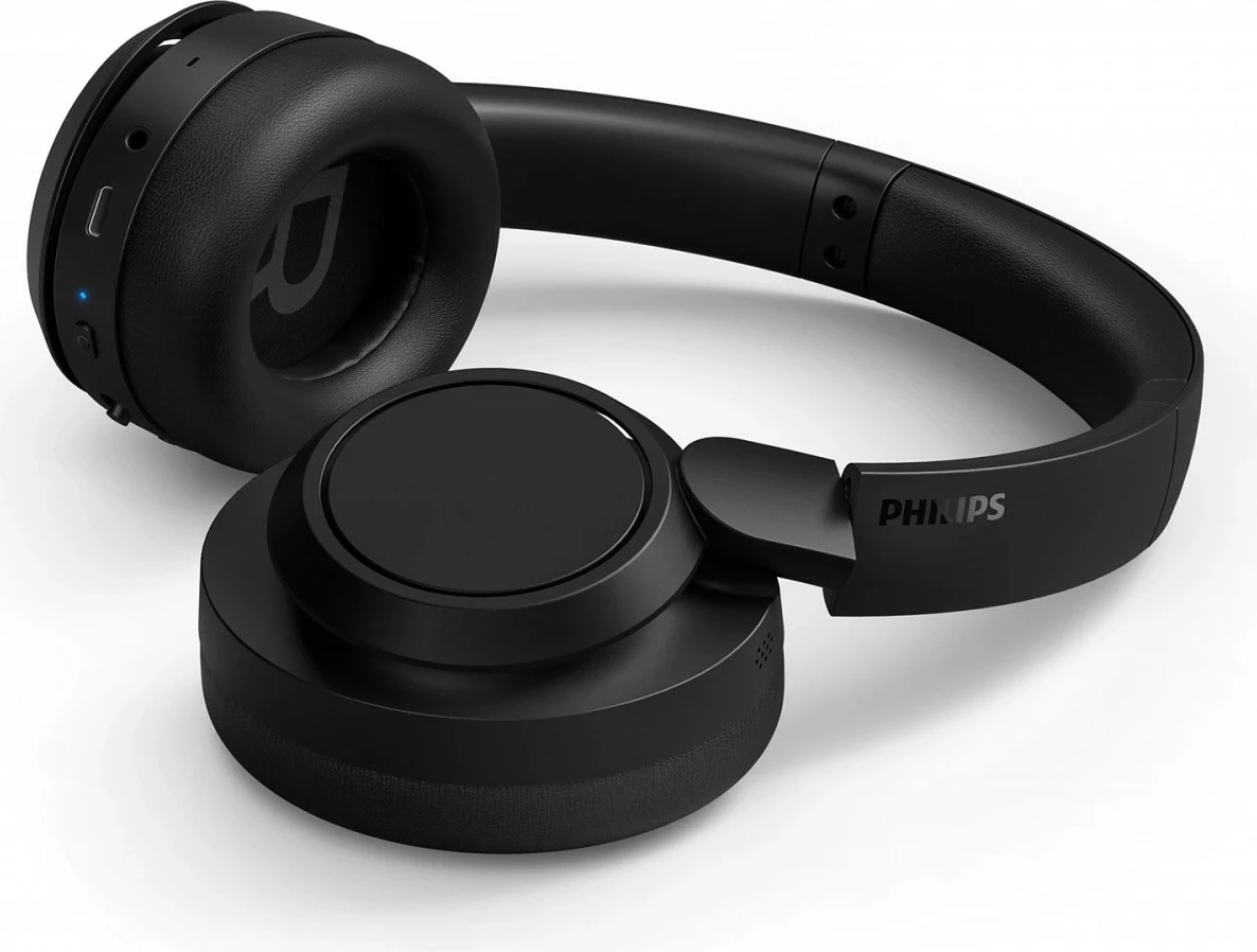 Kufje pa tela, Philips TAH6509BK/00, ANC, Bluetooth 5.3, bateri 70 orë, mikrofon, over-ear, të zeza