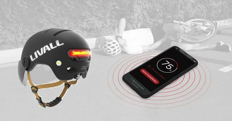 Helmet urban biciklete Livall L23, smart me sensor rënie SOS, LED, M 54-58 cm, i bardhë (L23-M-WHT)