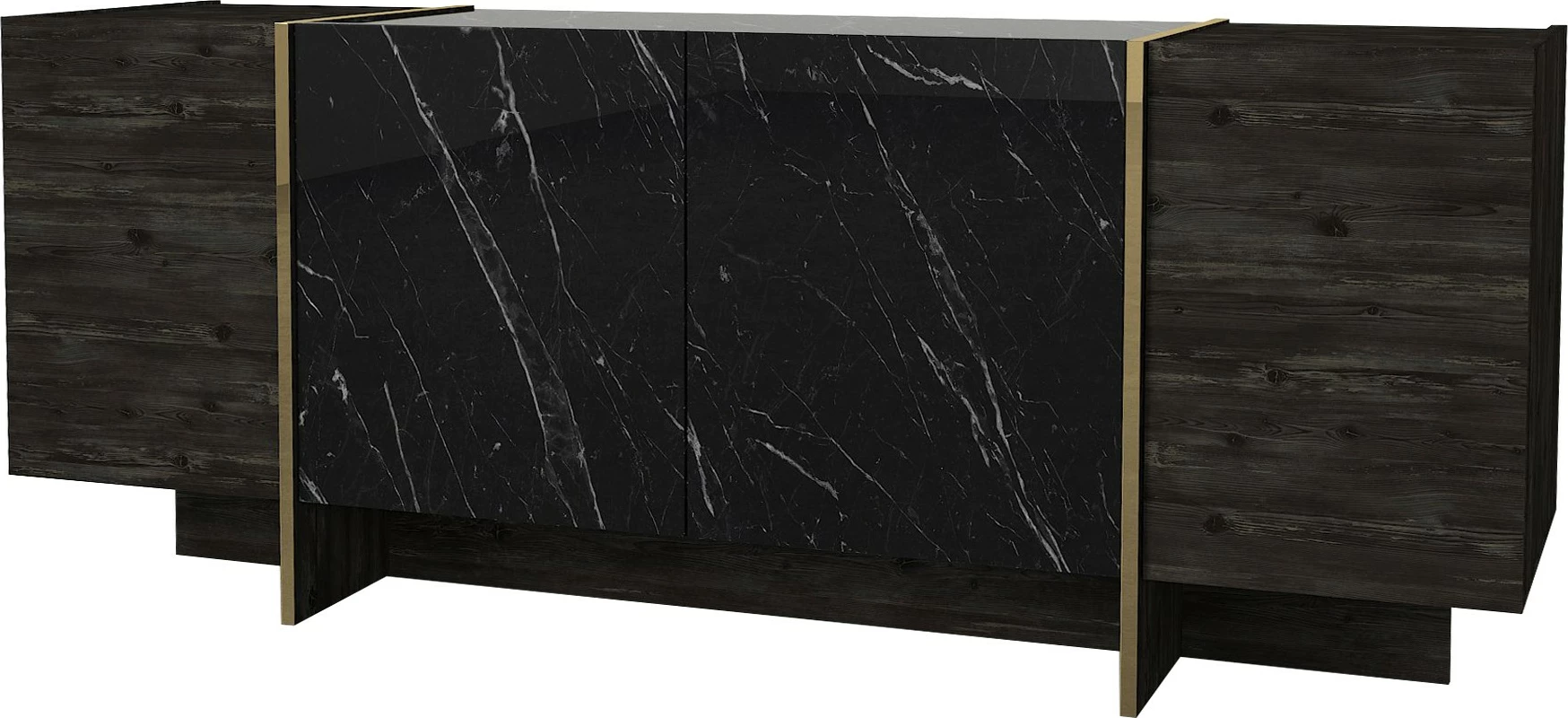 Konsolë moderne, ngjyrë e zezë dhe ari, Skye Decor, Veyron