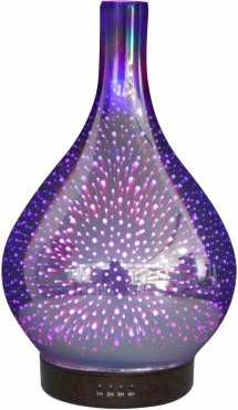 Difuzor vajrash esencial ANJOU Fireworks ADA022 120 ml, LED 7 ngjyra, xham 3D, blu