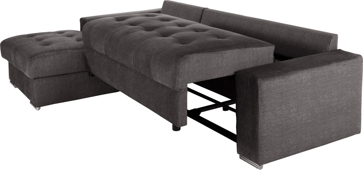 Divan qoshe (majtas) me shtrat dhe hapësirë ruajtjeje CLANCY FH3281.02L, pëlhurë antracit, 308x181x92H cm