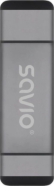 Lexues kartelash SD 3-në-1 Savio AK-72, USB-C, USB-A 2.0, Micro USB, Gri