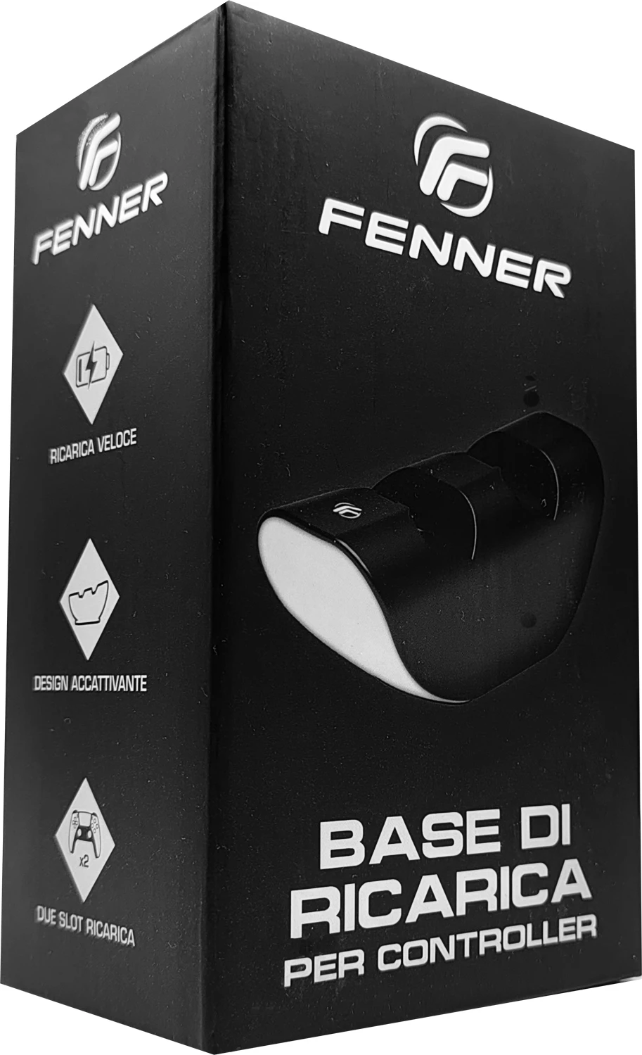 Bazë karikimi Fenner për DualSense PS5, e zezë