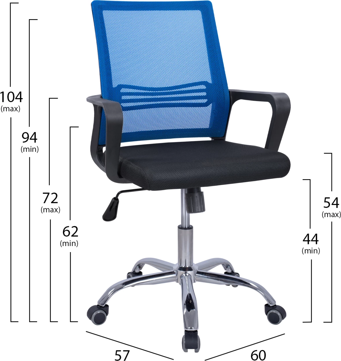 Karrige për zyre FALLON FH1148.08, e kaltër/e zezë