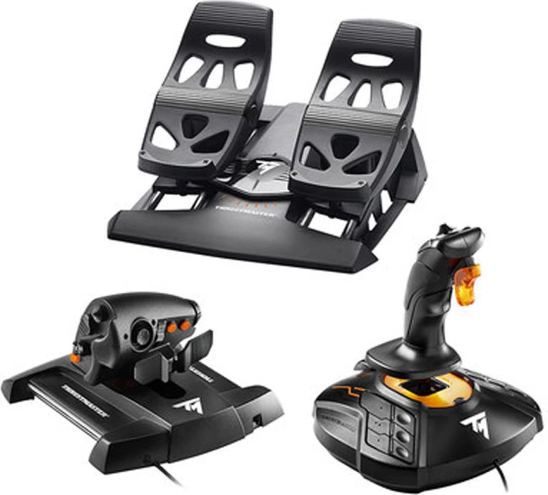 Set kontrollash fluturimi Thrustmaster T.16000M FCS Flight Pack për PC, USB, paketë 3-në-1, i zi
