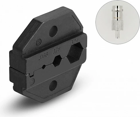 Insert presimi DeLOCK Pressprofileinsatz III për krimpzangë 90528/90527/90295/90546/90296, i zi
