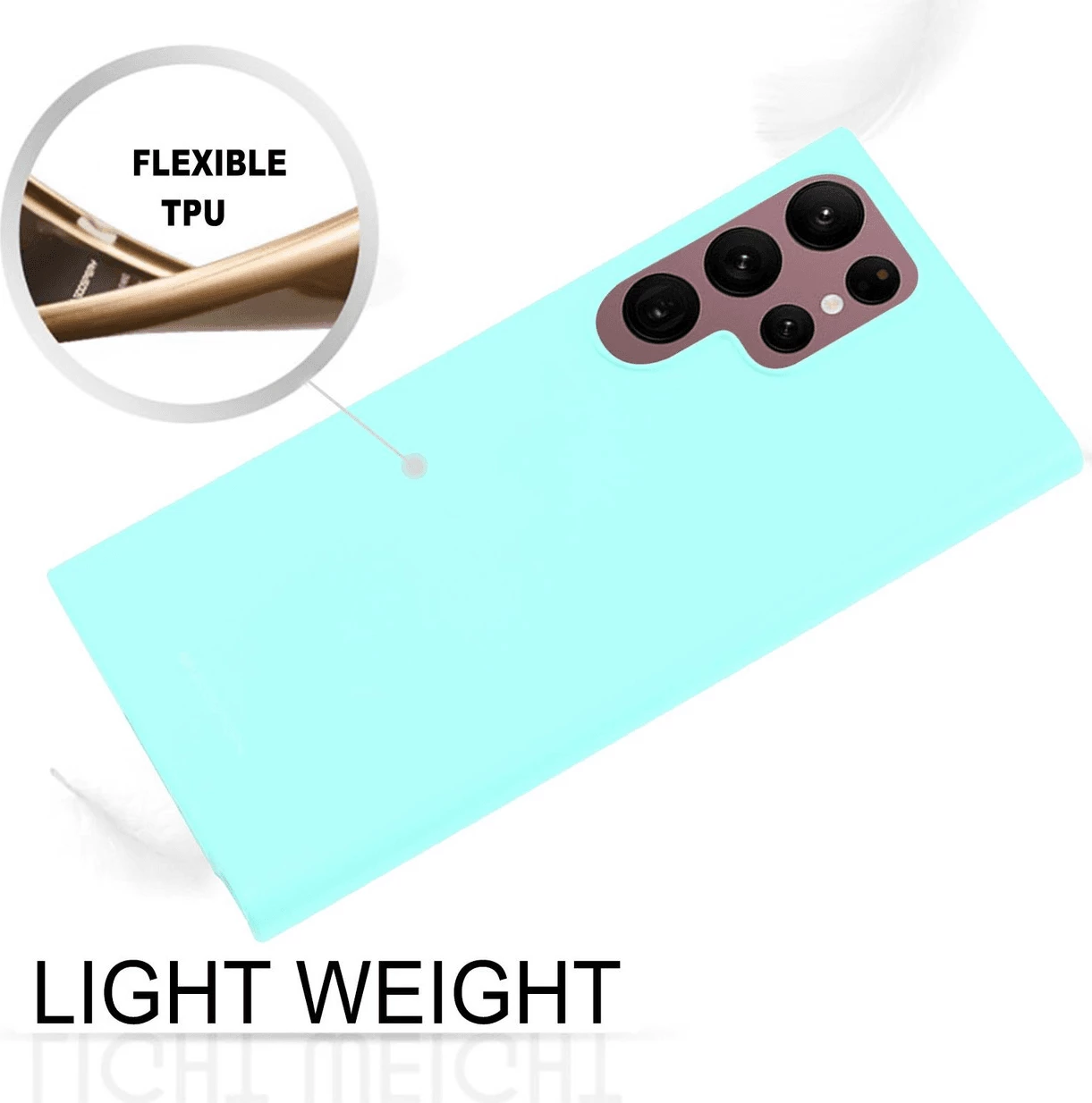 Mbështjellës silikoni Goospery Soft Feeling për Samsung Galaxy S23 Ultra 5G, mint