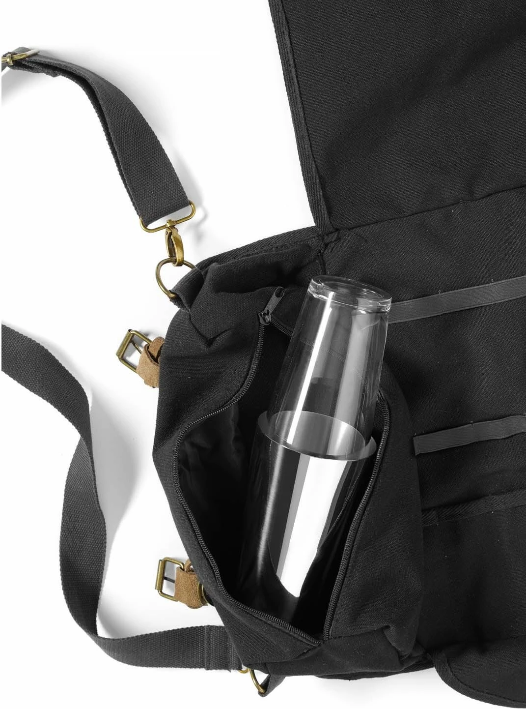 Çantë barmeni, Bar Up, 210x370x70 mm, pambuk i trashë me rrip shpatulle, e zezë