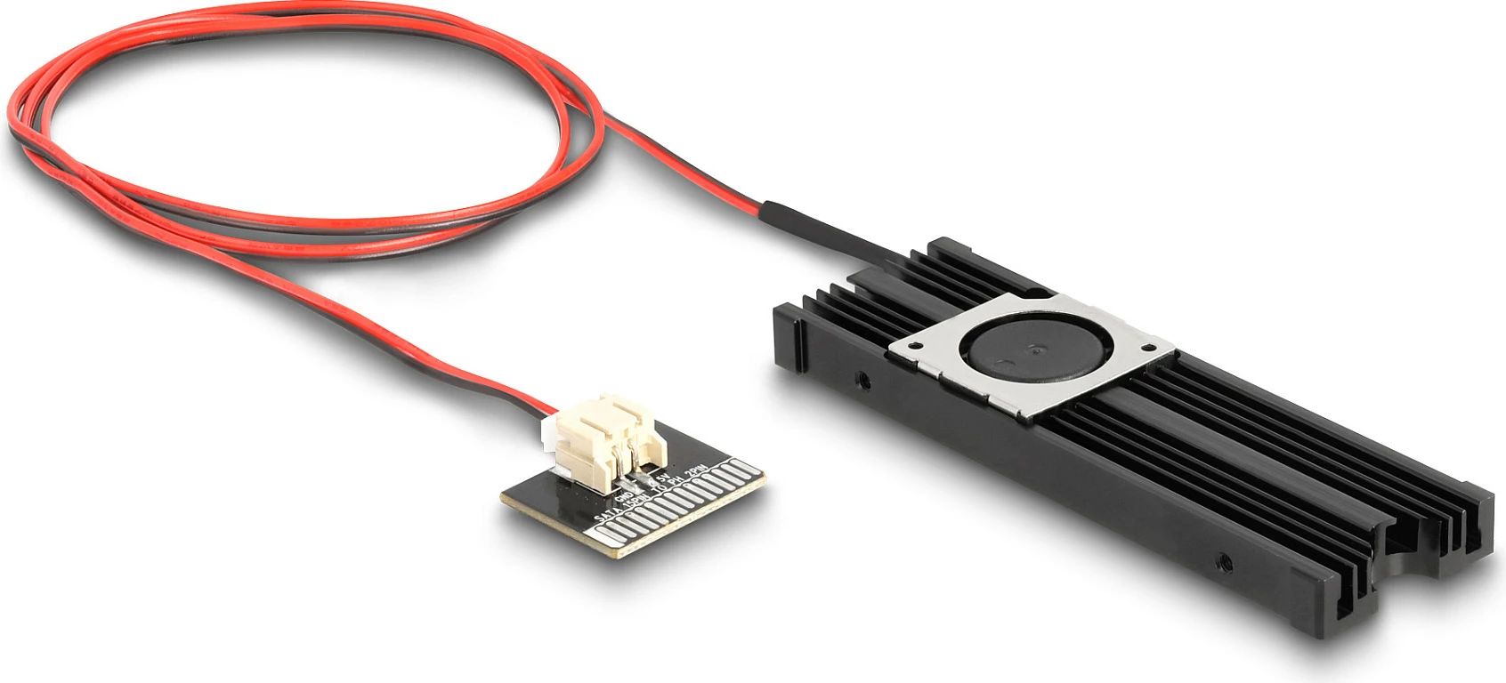 Ftohës DeLOCK me ventilator për M.2 SSD 2280, SATA power, i zi