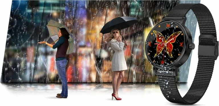 Smartwatch për femra Rubicon, e zezë