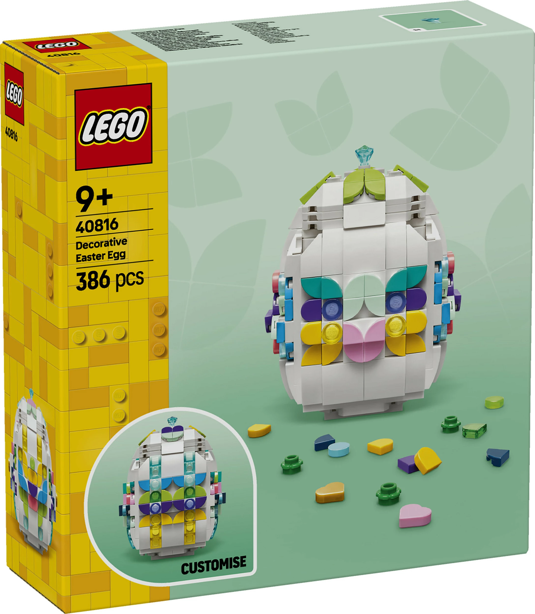 Set ndërtimi LEGO Iconic 40816 Decorative Easter Egg, 386 copë, 9+ vjeç, shumëngjyrësh