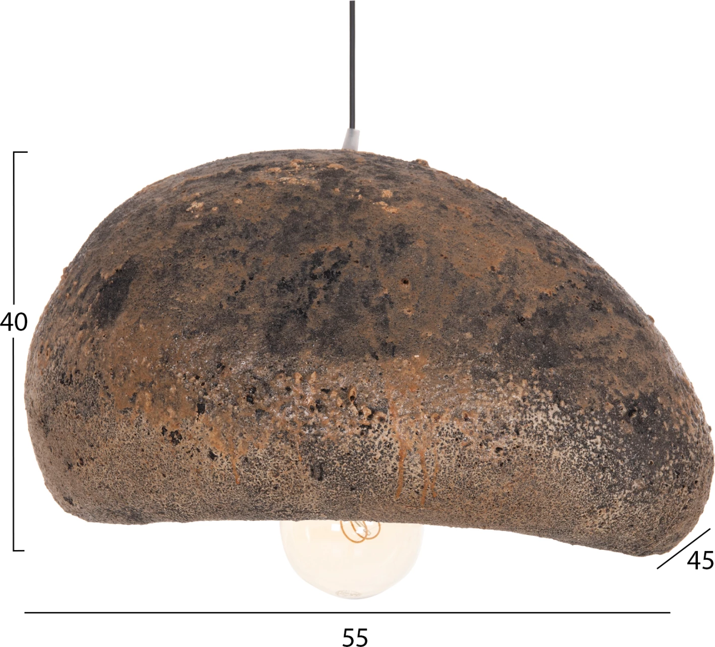 Llambë tavani varëse, pamje guri, STONER (M), gri/kafe, FH4418.03, 55x45x40cm