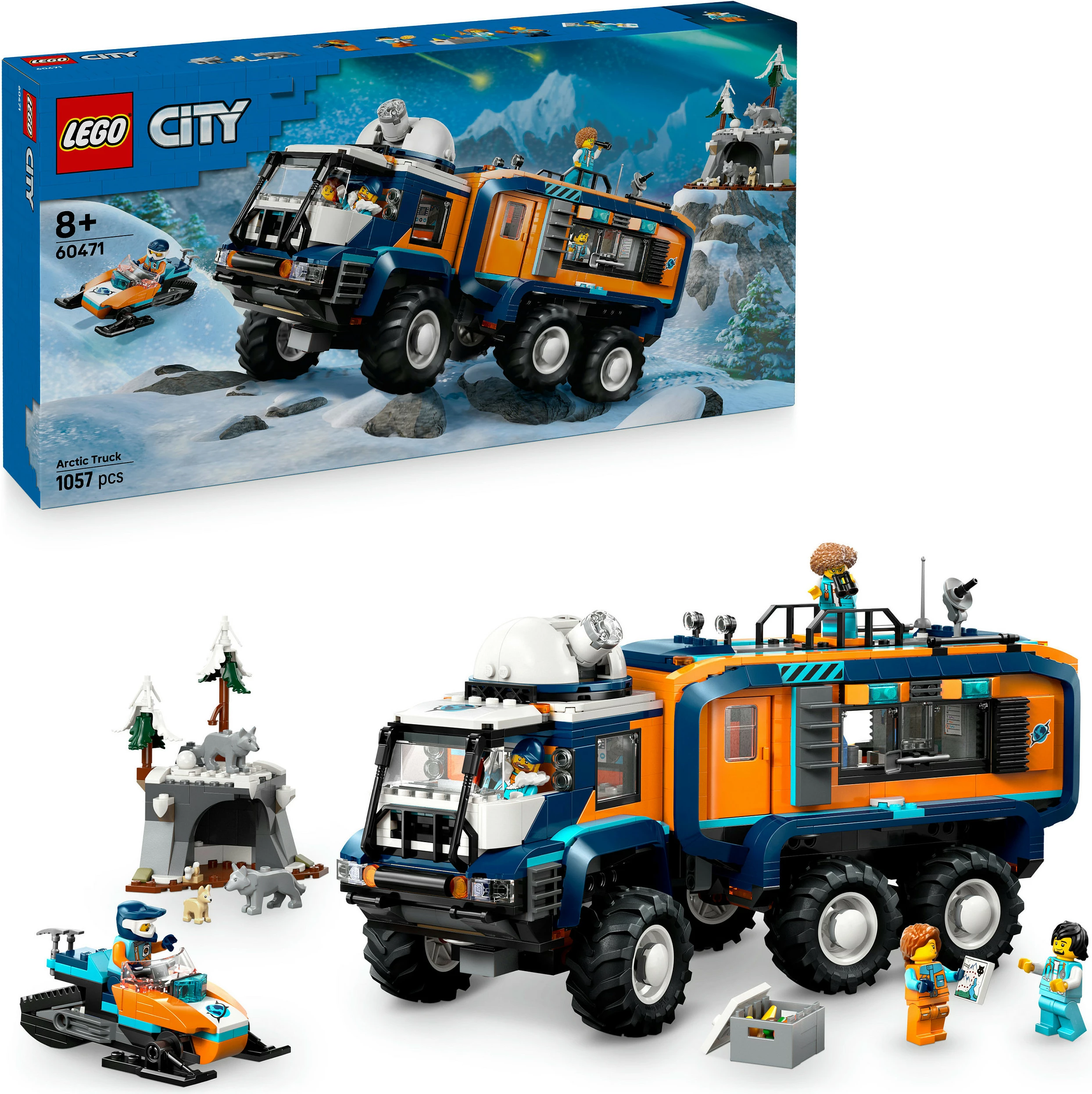 Set ndërtimi LEGO City 60471 Arctic Explorer Science Lab Truck, 1064 copë, multikolor