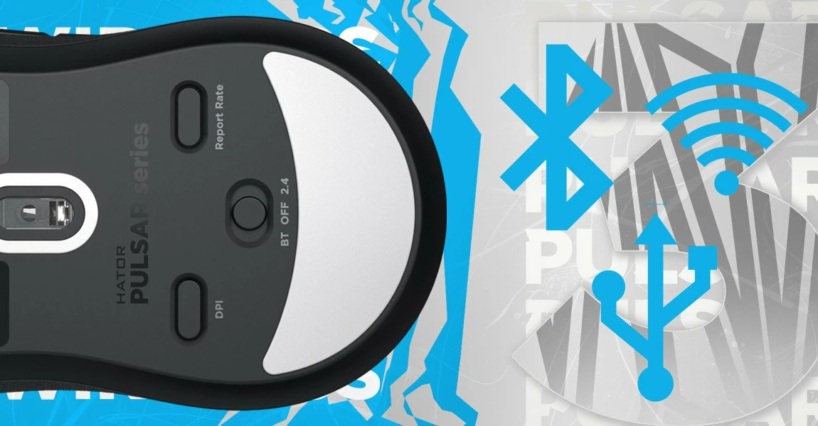 Maus gaming Hator Pulsar 3 Wireless, 12000 DPI, RGB, 2.4GHz/Bluetooth/USB-C, i bardhë