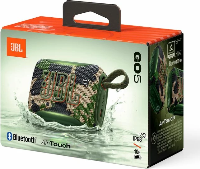 Altoparlant portativ Bluetooth JBL Go 5, IP68, 10 orë, me ndriçim ambient, camo ushtarake
