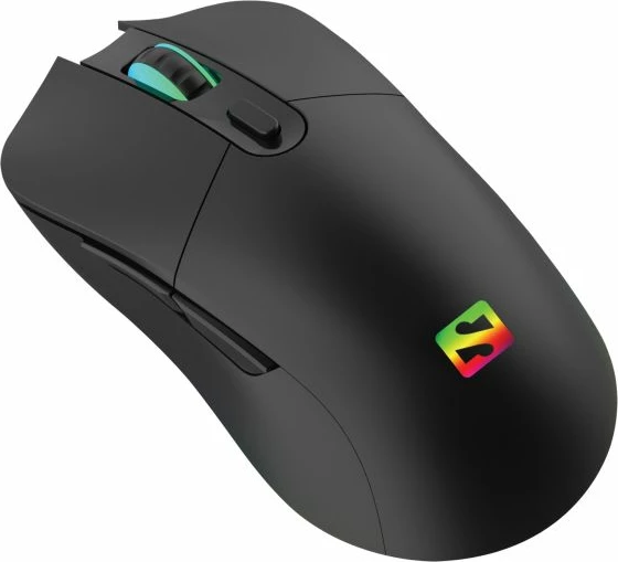 Maus pa tela Sandberg Wireless Sniper Mouse 2 640-21, 2400 DPI, RGB, 6 butona, e zezë, set me USB receiver + kabllo USB-C 1.5 m