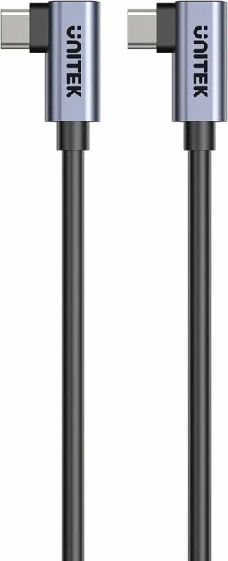 Kabllo USB-C Unitek 90°/90° PD 100W 1m, e zezë
