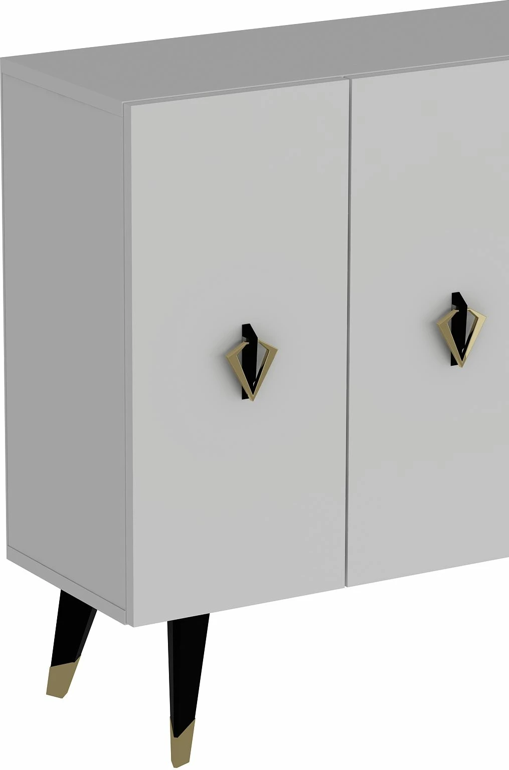 Konsol Skye Decor, e bardhë, e zezë, ari, 8164KM-32