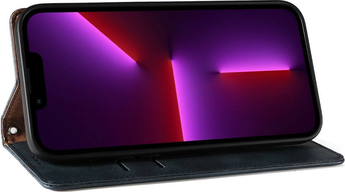 Mbështjellës Hurtel Magnet Strap për iPhone 13 Pro Max, me portofol dhe rrip dore, Kaltër