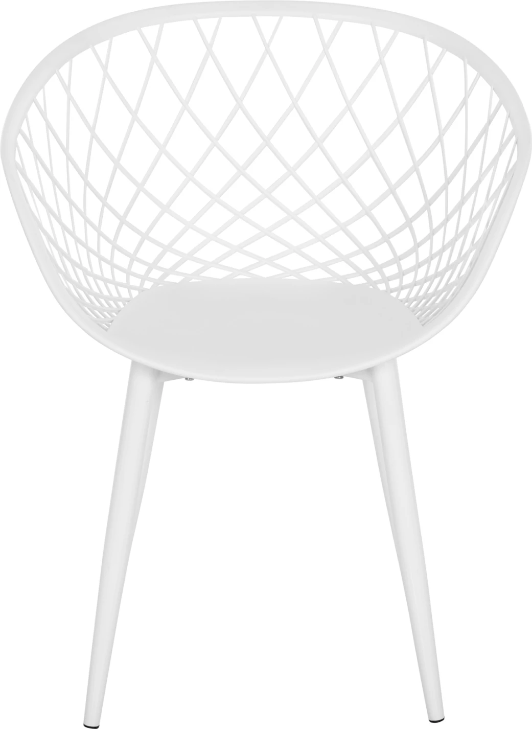 Karrige ARIADNE FH8001.31 polipropileni e bardhë-këmbë metali të bardha 62x54x81Hcm., set prej 4 copash